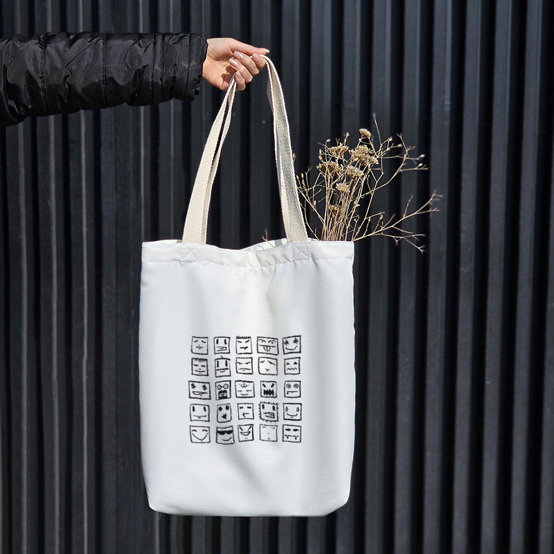 ساک خرید خندالو مدل چهره های مربعی کد 8575