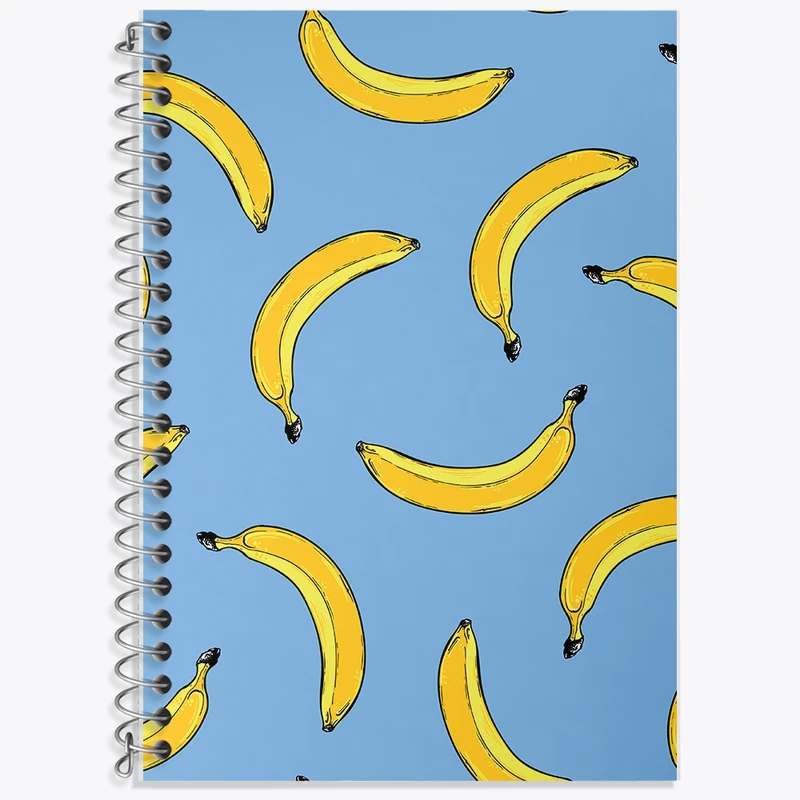 دفتر زبان 50 برگ خندالو مدل سه خط طرح پترن موز کد N828