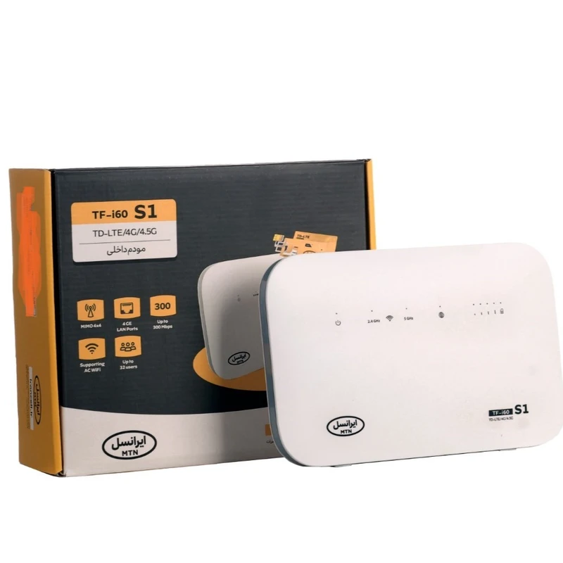 مودم 4G/TD-LTE ایرانسل مدل TF-i60 S1 به همراه سیمکارت و 250 گیگابایت اینترنت سه ماهه