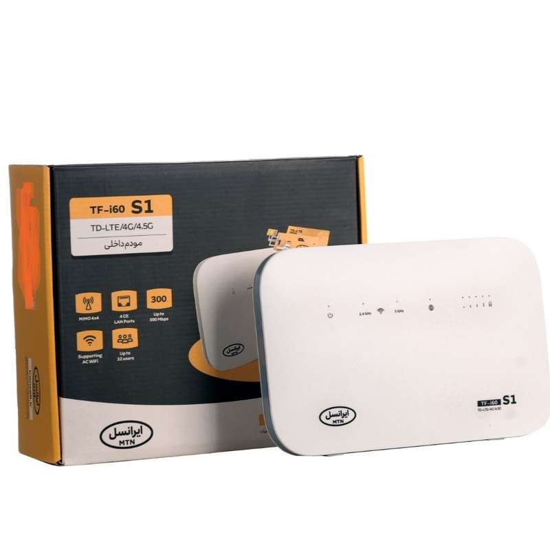 مودم 4G/TD-LTE ایرانسل مدل TF-i60 S1 به همراه سیمکارت و 500 گیگابایت اینترنت شش ماهه مودم 4G/TD-LTE ایرانسل مدل TF-i60 S1 به همراه سیمکارت و 500 گیگابایت اینترنت شش ماهه