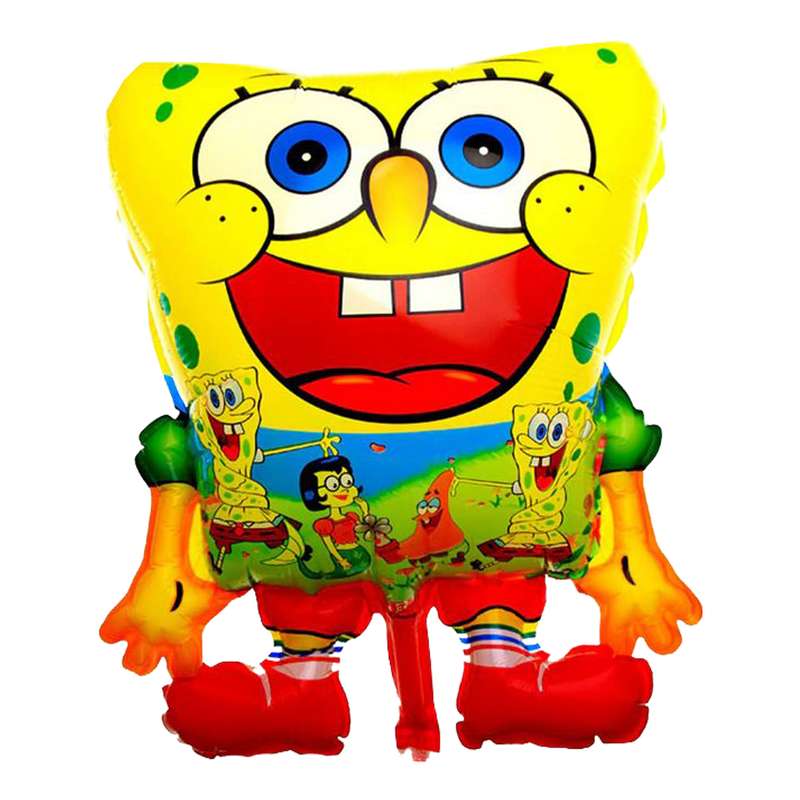 بادکنک فویلی مسترتم طرح باب اسفنجی پلاس همراه با نی و بست 