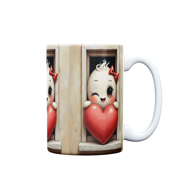 ماگ مدل عروسکی طرح قلب کد 1021