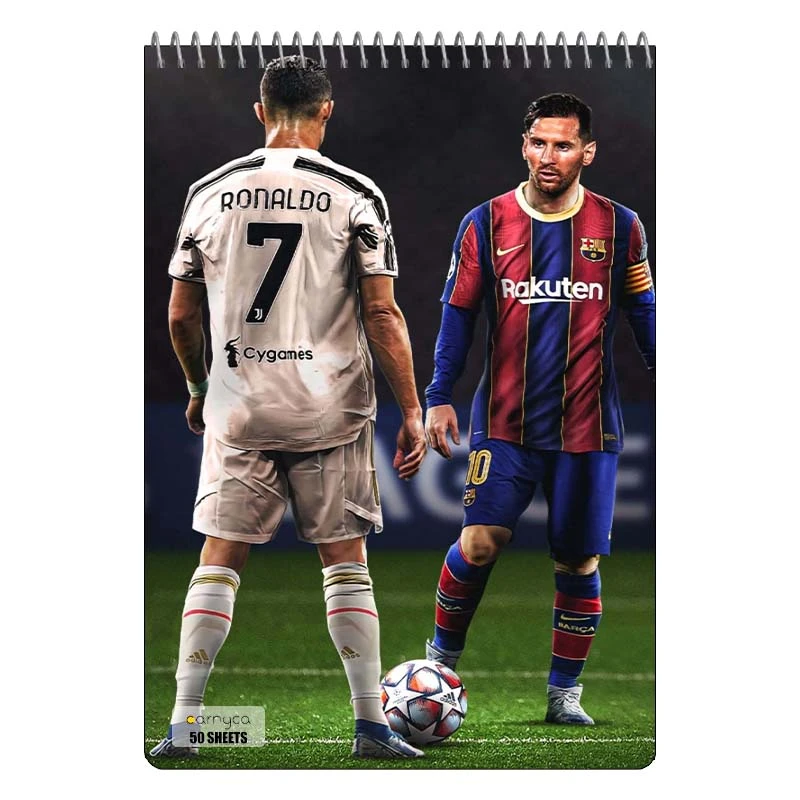 دفتر نقاشی 50 برگ سیمی کارنیکا طرح رونالدو و مسی Ronaldo & Messi کد 17284
