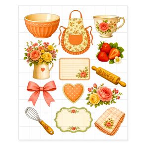 برچسب مدل فانتزی طرح آشپزی کد 02