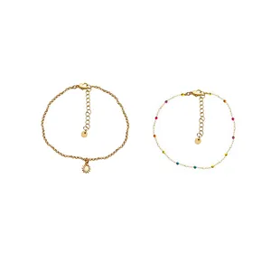 پابند زنانه مدل خورشید و مهره 5903 مجموعه 2 عددی