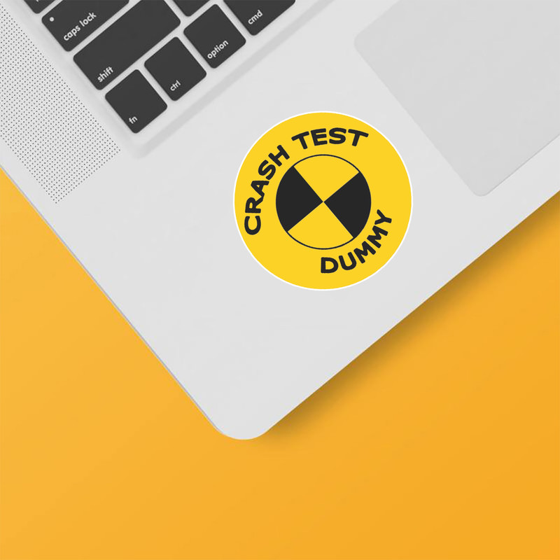 استیکر لپ تاپ و موبایل بووم طرح تست تصادف BMW کد CP18