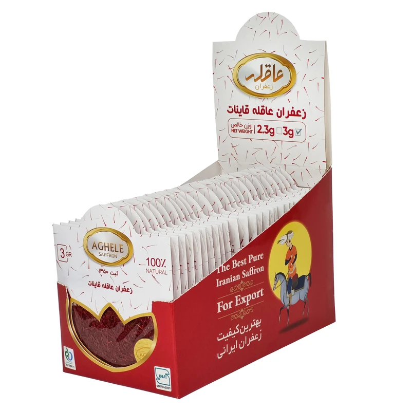 زعفران پاکتی عاقله - 3 گرم بسته 25 عددی