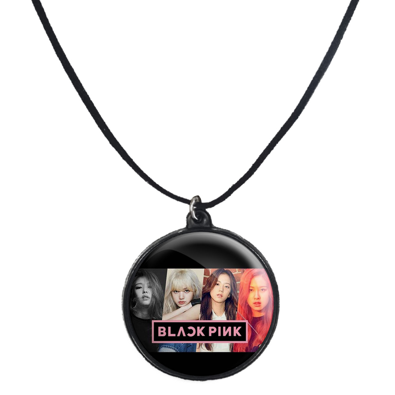 گردنبند پرمانه طرح بلک پینک کد pmb.768 مدل دو طرفه