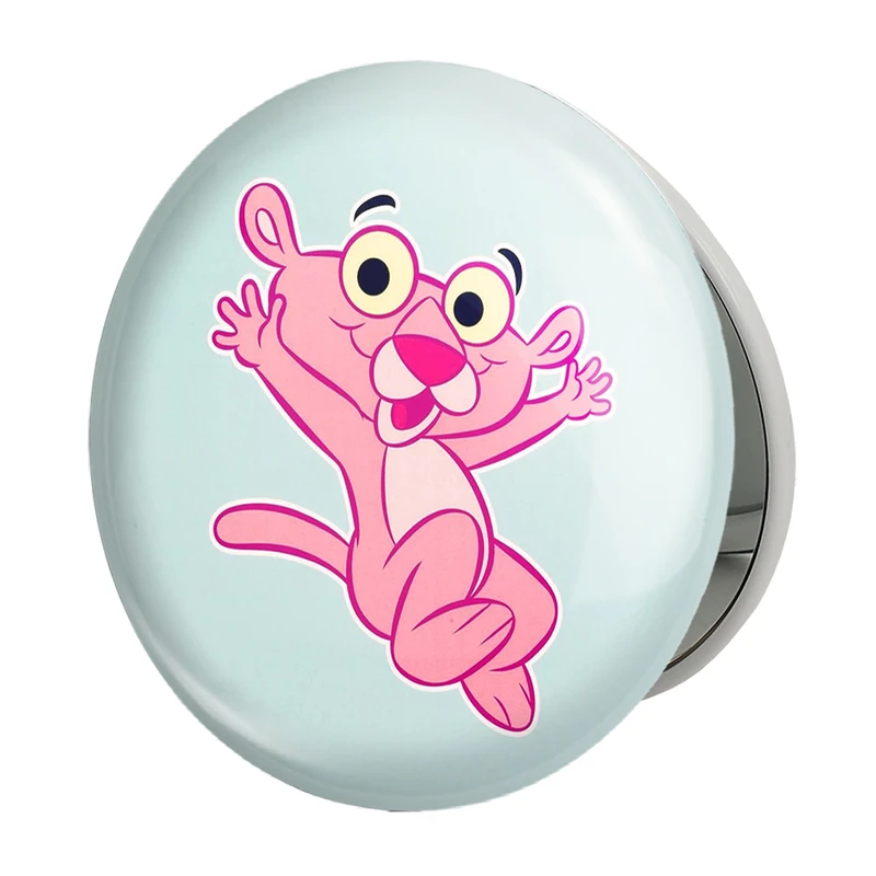 آینه جیبی خندالو طرح پلنگ صورتی Pink Panther مدل تاشو کد 1400 
