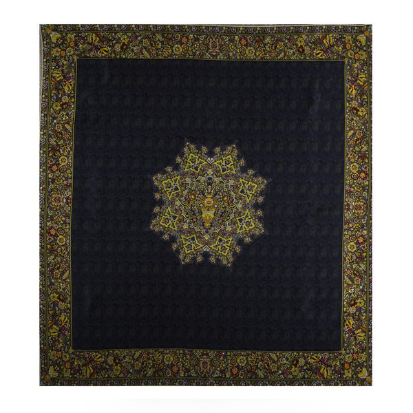 رومیزی ترمه عدل کشمیر طرح گل فرنگ کلاس دارک g1 رومیزی ترمه عدل کشمیر طرح گل فرنگ کلاس دارک g1