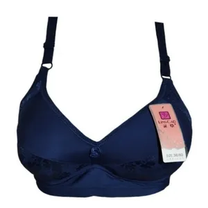 سوتین زنانه مدل gtr1C اسفنجی بدون فنر رنگ سرمه‌ای 