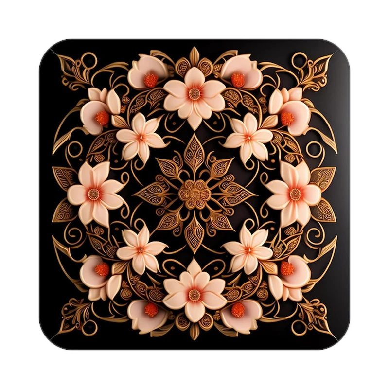 زیر لیوانی کاکتی طرح گل مدل mp16409