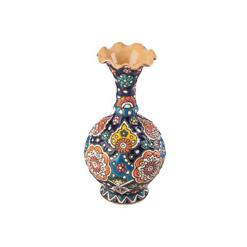 گلدان میناکاری سفالی مدل شیپوری
