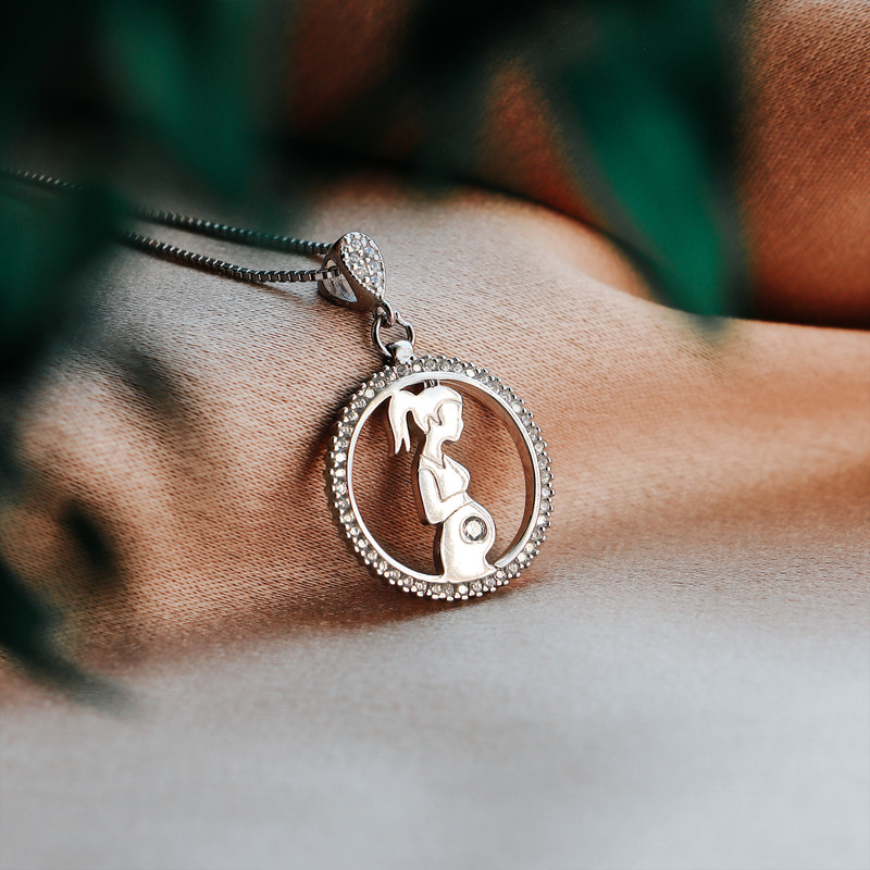 آویز گردنبند نقره زنانه جی تی ای مدل مادر