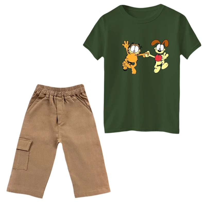 ست تی‌شرت و شلوارک پسرانه مدل گارفیلد کد 16