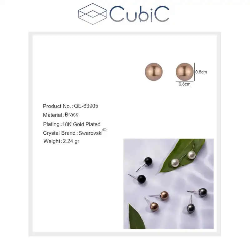 گوشواره زنانه کوبیک مدل QN-63905