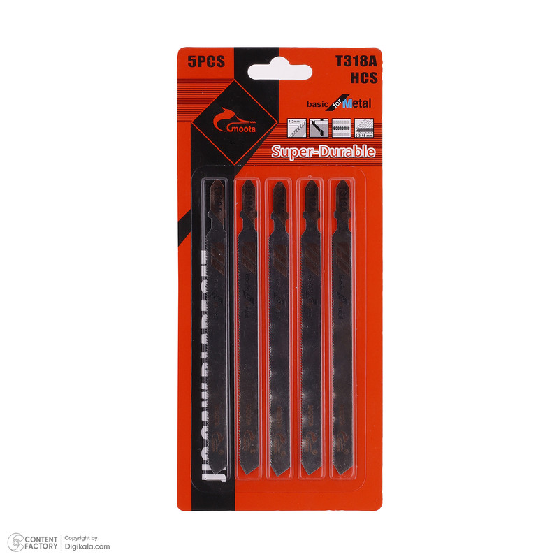 تیغ اره عمود بر آهن موتا مدل بلند کد T318A مجموعه 5 عددی تیغ اره عمود بر آهن موتا مدل بلند کد T318A مجموعه 5 عددی