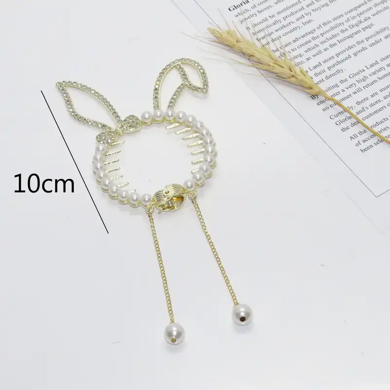 گیره مو زنانه مدل آبشاری خرگوشی کد G_Lnd_3146