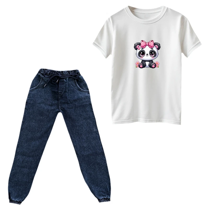 ست تی‌شرت و شلوار پسرانه مدل پاندا کد 01