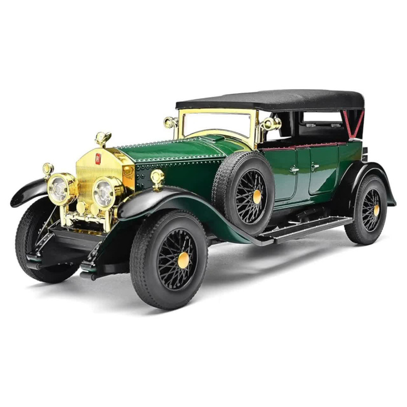 ماکت ماشین کلاسیک رولزرویس ناب سل مدل Classic metal Rolls-Royce with lights فلزی چراغدار عقب‌کش با سقف کروک و درهای بازشو