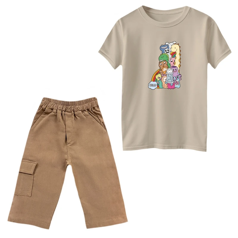 ست تی‌شرت و شلوارک پسرانه مدل حیوانات کد 2