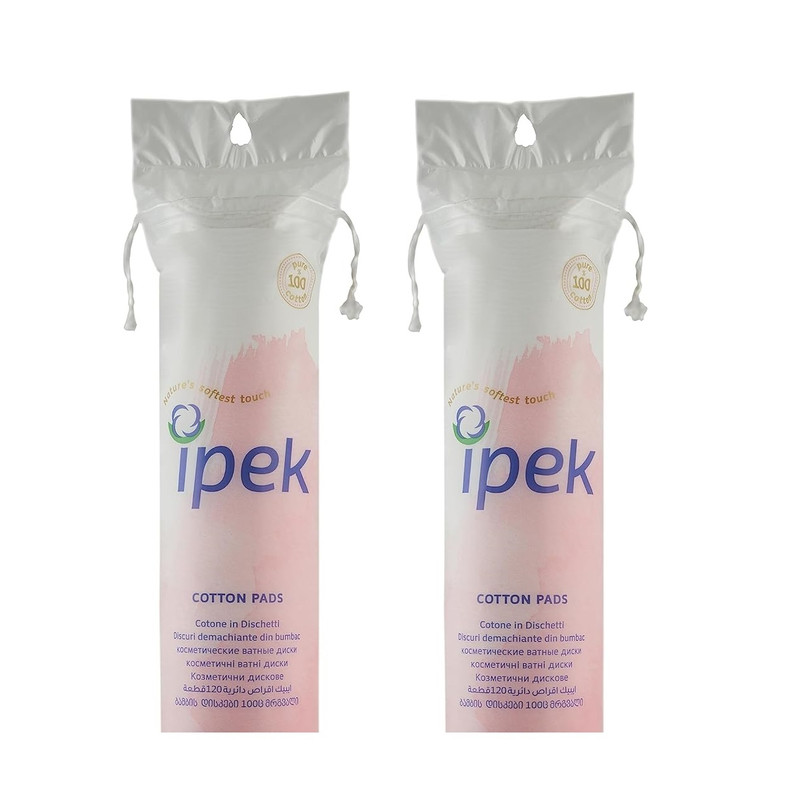 پد آرایشی ایپک مدل cotton makyaj بسته 120 عددی مجموعه 2 عددی 