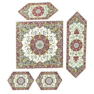 ست 5 تیکه رومیزی ترمه طرح بهار مدلtstb51