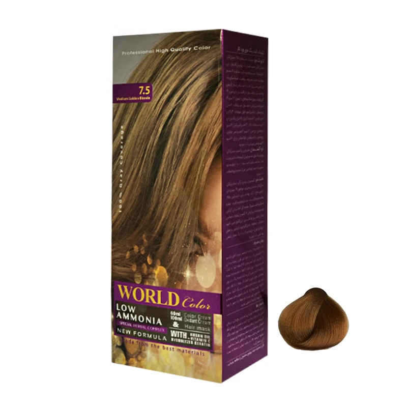 کیت رنگ مو ورد کالر شماره .57 حجم 60 میلی لیتر رنگ بلوند طلایی متوسط