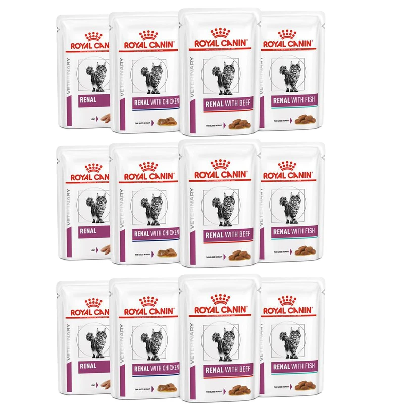 پوچ گربه رنال رویال کنین مدل RENAL وزن 1020 گرم مجموعه 12 عددی 