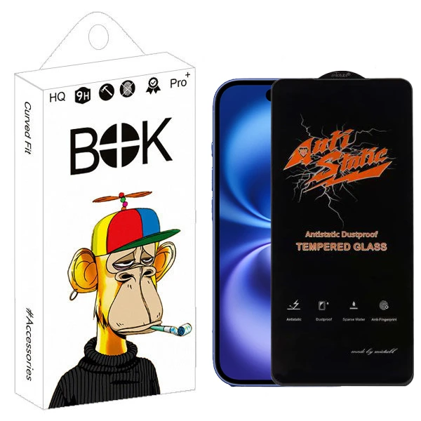 محافظ صفحه نمایش بوک مدل Antistatic Glavers مناسب برای گوشی موبایل اپل IPhone 16 / 16 Pro