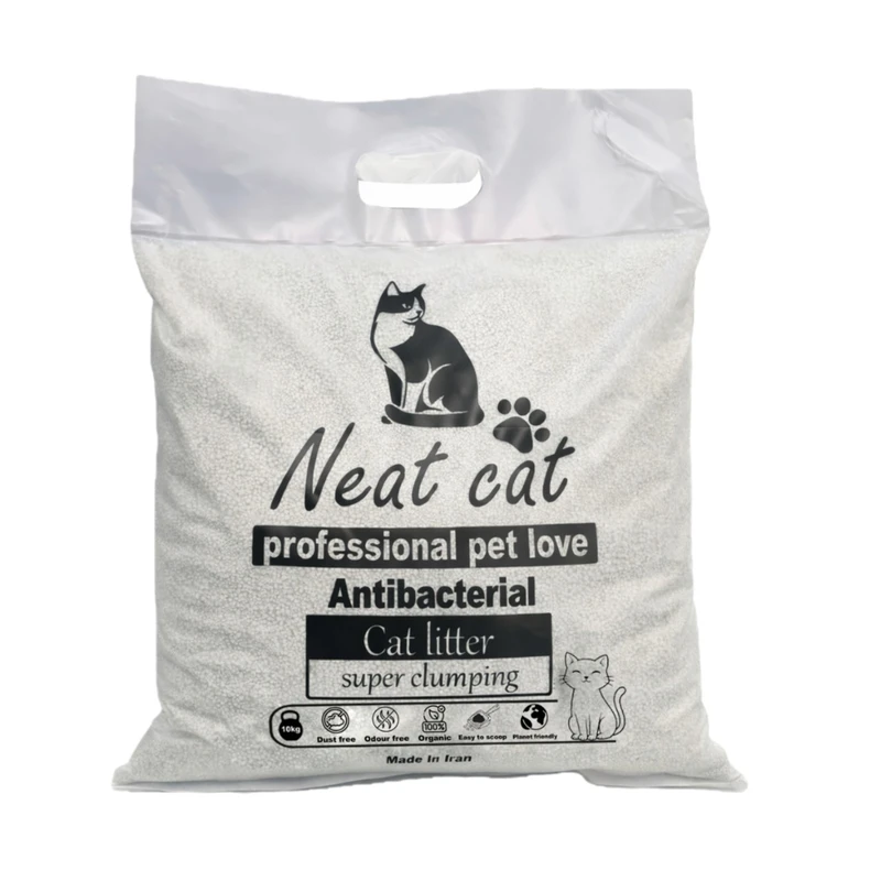 خاک بستر گربه نیت کت مدل گرانول ساده وزن 10 کیلوگرم