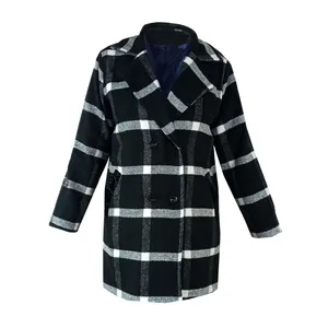 پالتو زنانه مدل چارخونه beyaz-kara