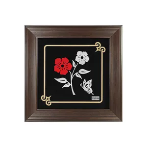 تابلو نقره ایشیل طرح گل رنگی کد L43