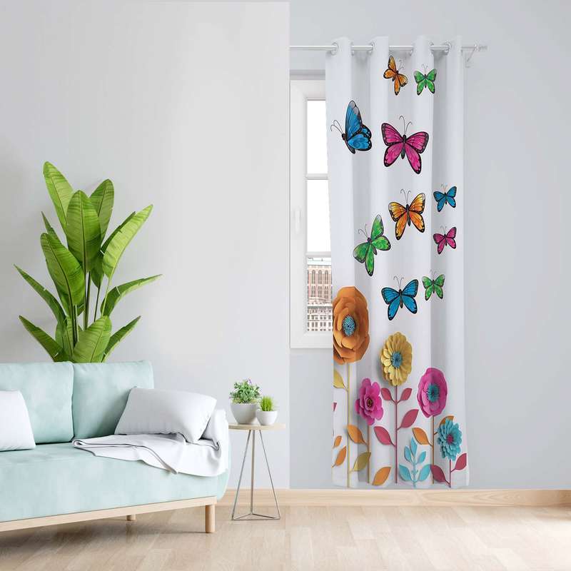پرده طرح پروانه مدل مخمل پانچی کد 1405 z سایز 140x200 سانتی متر