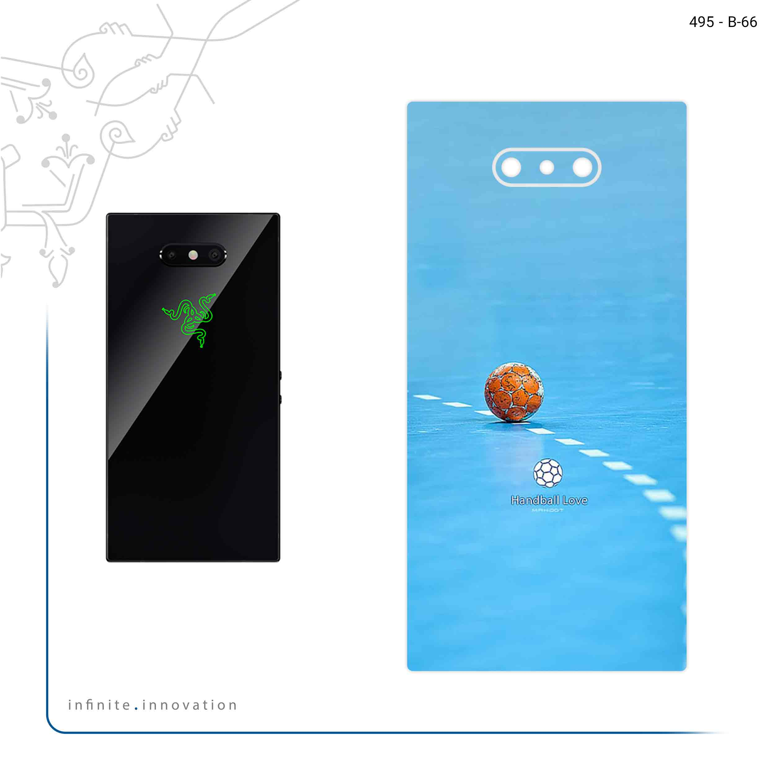 برچسب پوششی ماهوت مدل Handball مناسب برای گوشی موبایل ریزر Phone 2