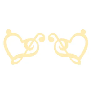 گوشواره طلا 18 عیار زنانه کرابو طرح قلب و نت موسیقی مدل Kr5077