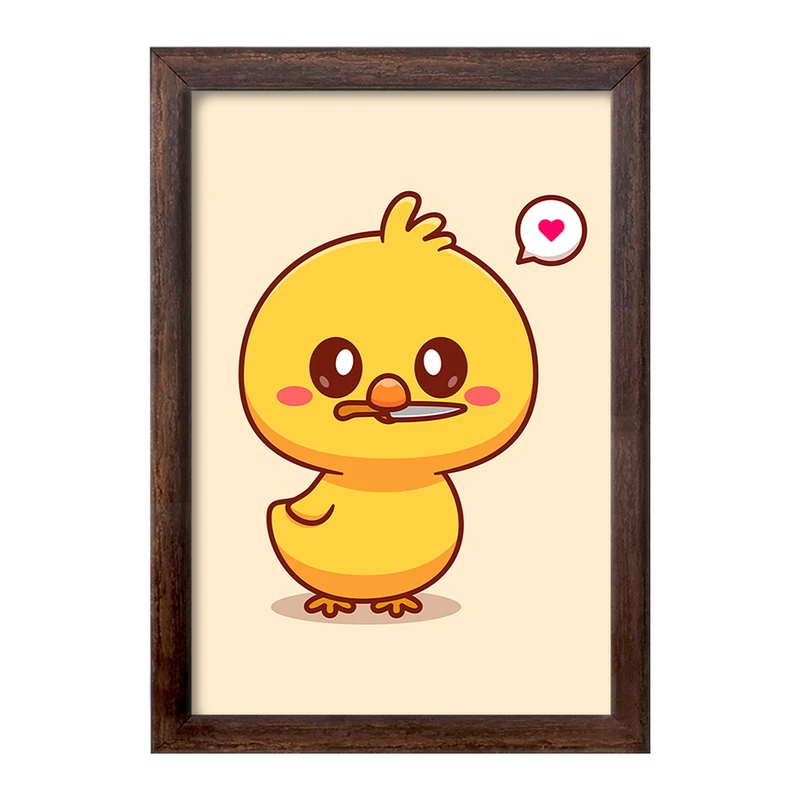 تابلو خندالو طرح حیوانات بامزه جوجه کد 29659