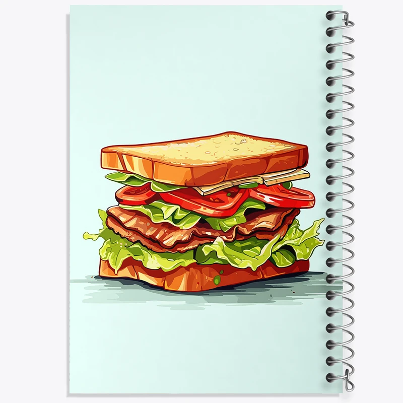 دفتر ژورنال نویسی 50 برگ خندالو مدل نقطه ای طرح فست فود (Fast Food) کد 36571