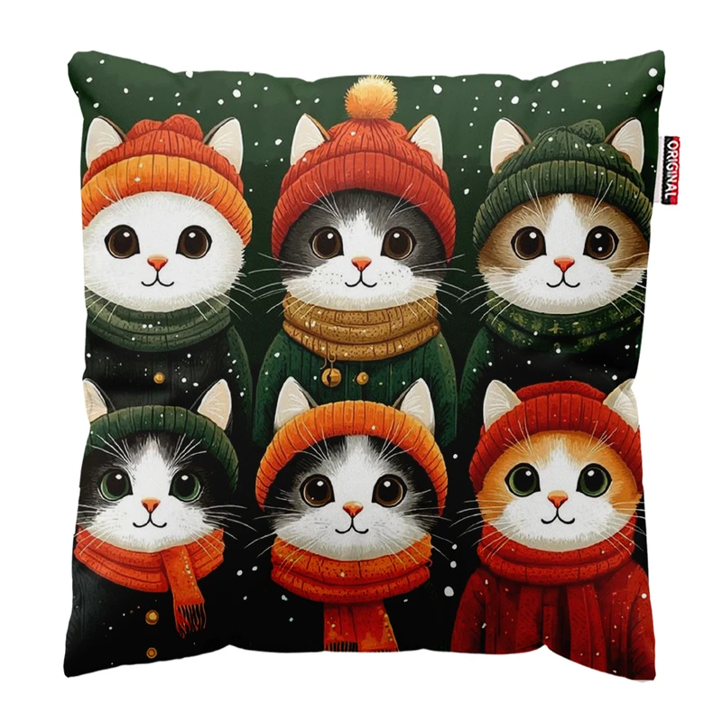 کوسن پاد آفرین مدل گربه کیوت بامزه فانتزی کد PK402030 سایز 40*40 سانتی متر