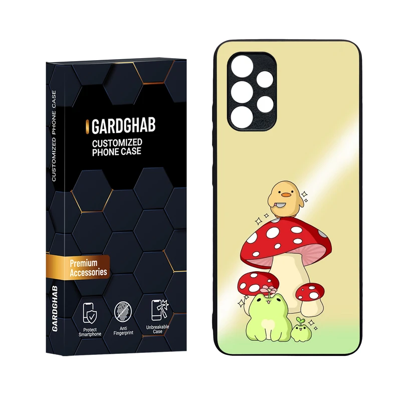 کاور گارد قاب مدل دورژله ای پشت گلس فانتزی مناسب برای گوشی موبایل سامسونگ Galaxy A32 4G