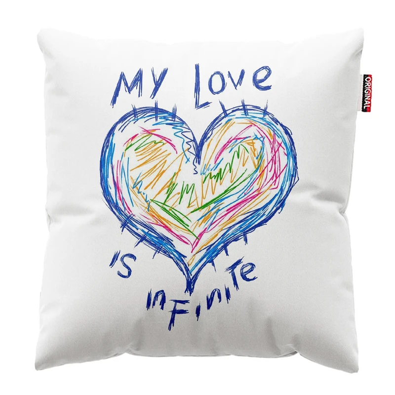 کوسن پاد آفرین طرح عشق و قلب کد 3716 سایز 30*30 سانتی متر