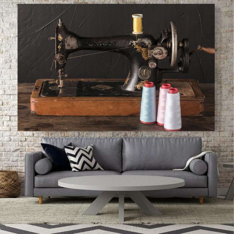 تابلو بوم طرح خیاطی مدل چرخ خیاطی قدیمی کد SDB1105