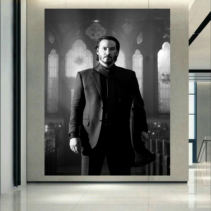 پوستر طرح جان ویک مدل سیاه و سفید کد AR19320