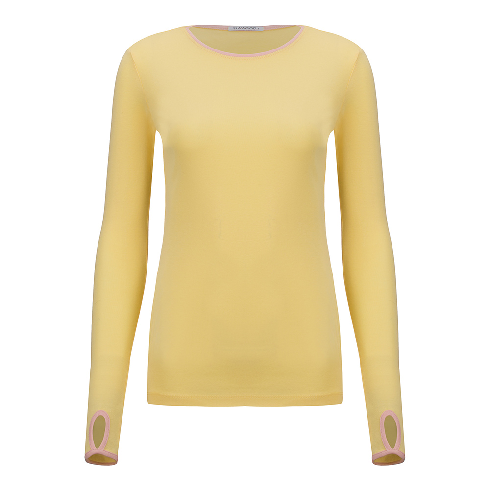 تی شرت آستین بلند زنانه سیاوود مدل 7210101 - Y-YEL رنگ زرد