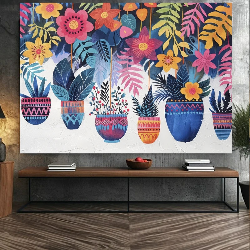 پوستر طرح انتزاعی گل مدل رنگانگ کد BK24837