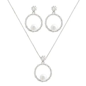 نیم ست نقره زنانه مدل دایره کد M3026