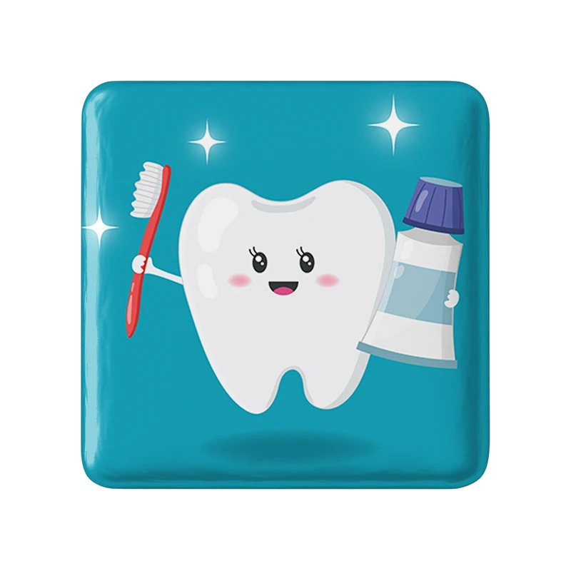 پیکسل خندالو طرح دندان و دندان پزشکی کودکانه مدل مربعی کد 36746