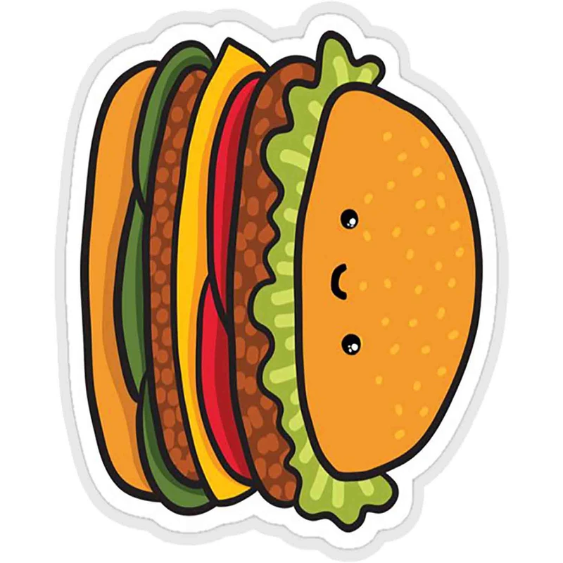 استیکر لپ تاپ طرح cute burger hamburger fast foood کد ST428