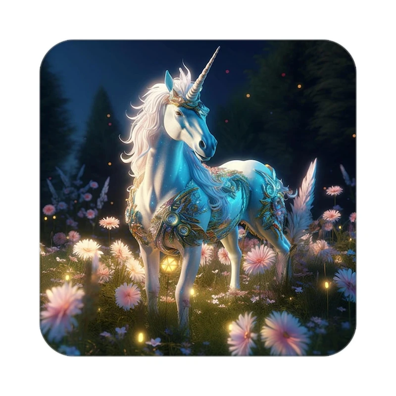 زیر لیوانی کاکتی طرح اسب تک شاخ و یونیکورن مدل mp32615