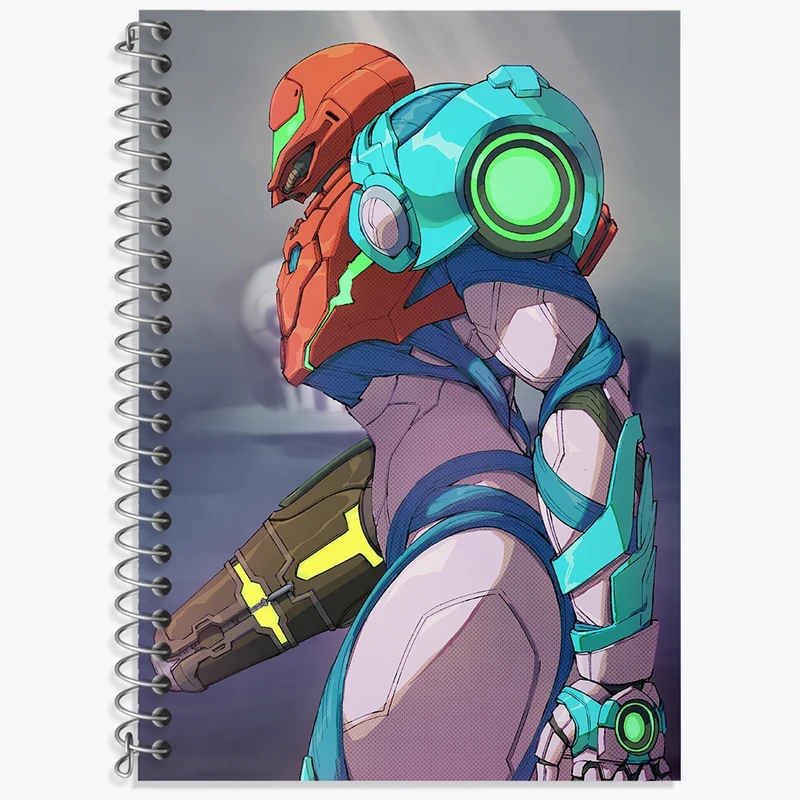 دفتر زبان 50 برگ خندالو مدل دو خط طرح بازی متروید (Metroid) کد 35674